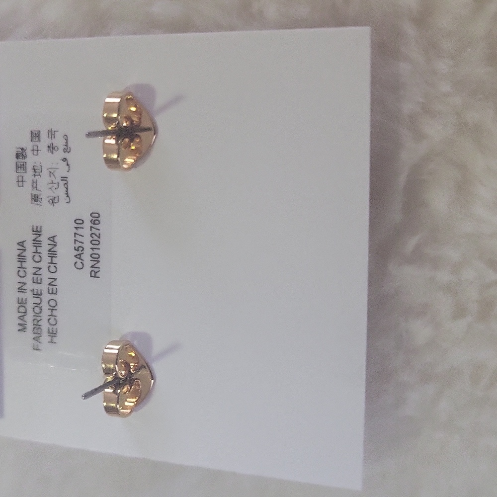 Kate Spade Gold and Clear Cubic Zirconia Stud Earrings - Picture 8 of 8